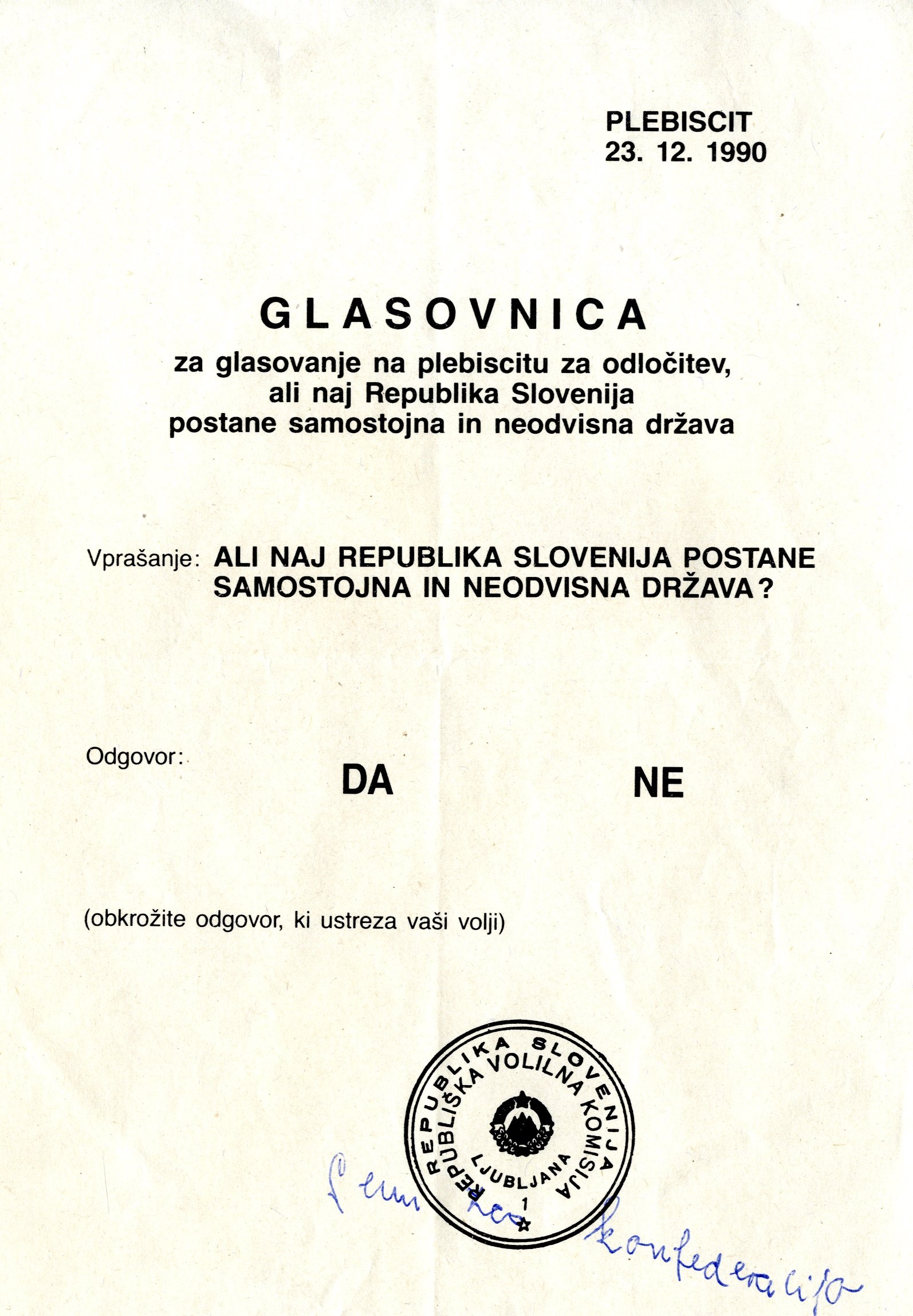 invalid votes from the Arhiv Republike Slovenije, Archives of the Republic of Slovenia