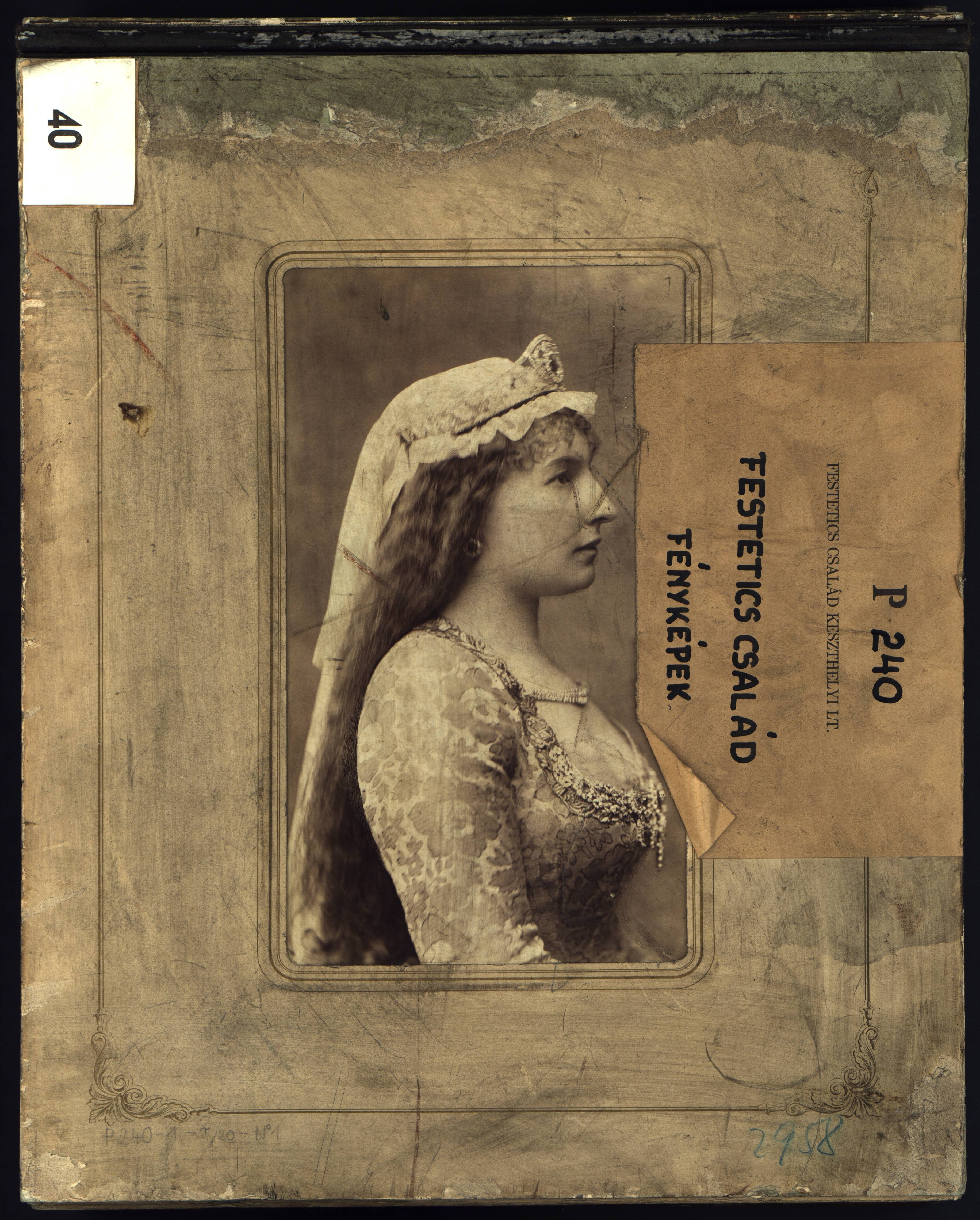  National Archives of Hungary, Festetics family archives, Princess Lujza Maria of Belgium, as Elsa in Lohengrin, 1885